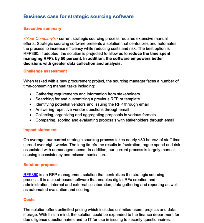 Strategic Sourcing Software Guide and Business Case